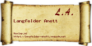Langfelder Anett névjegykártya